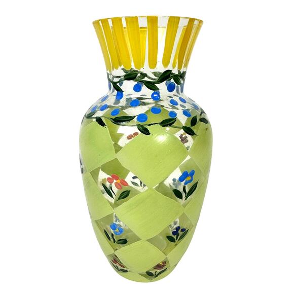 Tracy Porter TCL2 Collection Blown Glass Painted 6" Bud Vase - Picture 1 of 7